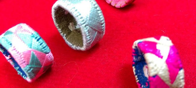 色合い綺麗な指ぬき…昔のお細工物