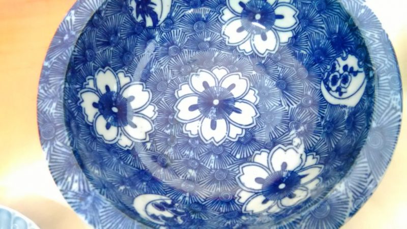 コバルトブルー印判鉢
